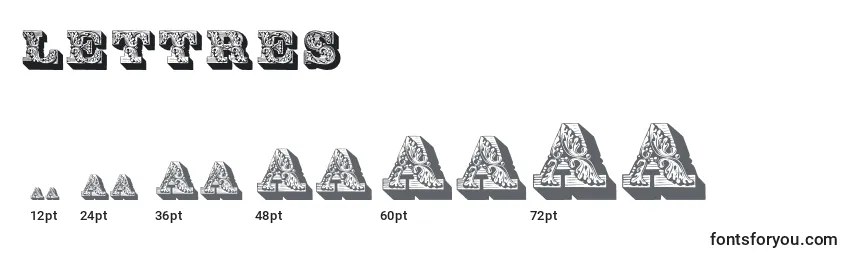 Размеры шрифта Lettres