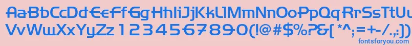 フォントHandemed – ピンクの背景に青い文字