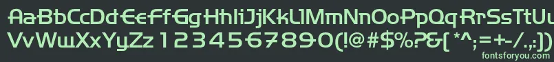 フォントHandemed – 黒い背景に緑の文字