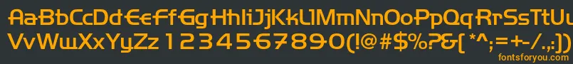 フォントHandemed – 黒い背景にオレンジの文字