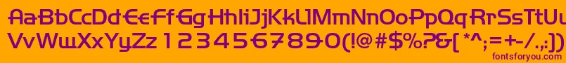 Handemed Font – Purple Fonts on Orange Background