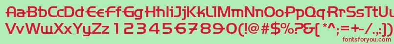 Handemed Font – Red Fonts on Green Background