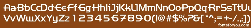 Czcionka Handemed – białe czcionki na brązowym tle