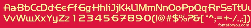 Handemed Font – Yellow Fonts on Red Background