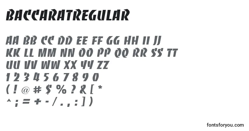 Schriftart BaccaratRegular – Alphabet, Zahlen, spezielle Symbole