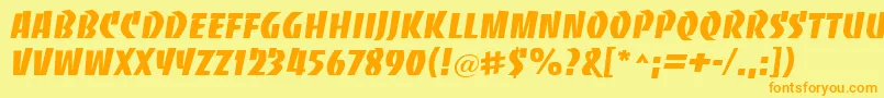 BaccaratRegular Font – Orange Fonts on Yellow Background