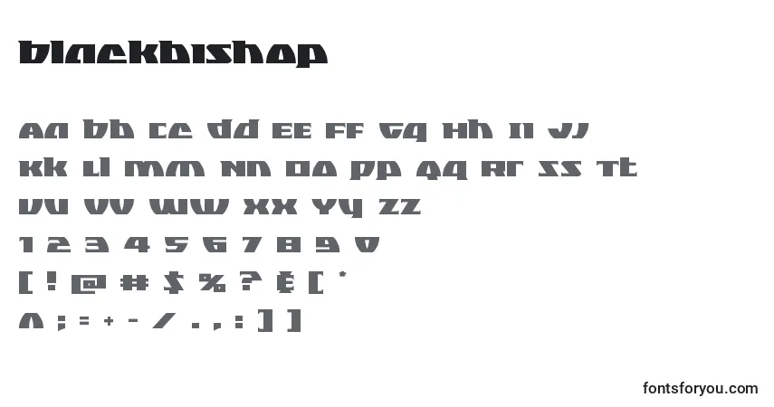 Шрифт Blackbishop – алфавит, цифры, специальные символы