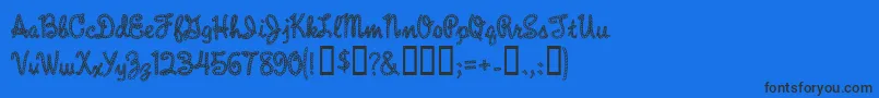 RopeMf Font – Black Fonts on Blue Background