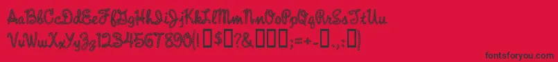 Fonte RopeMf – fontes pretas em um fundo vermelho