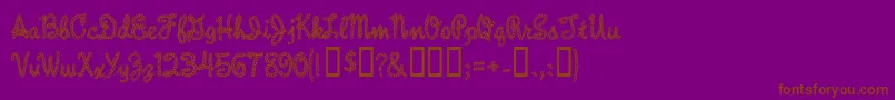 フォントRopeMf – 紫色の背景に茶色のフォント