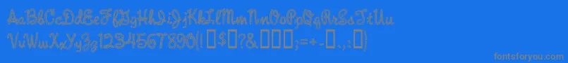 RopeMf-fontti – harmaat kirjasimet sinisellä taustalla
