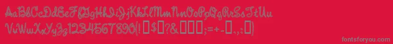 RopeMf-fontti – harmaat kirjasimet punaisella taustalla