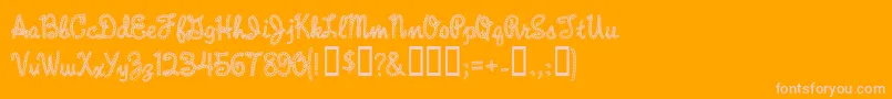 RopeMf-Schriftart – Rosa Schriften auf orangefarbenem Hintergrund
