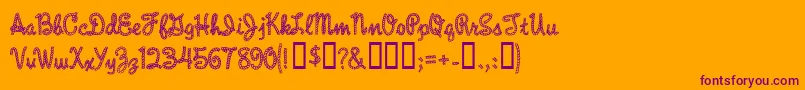 RopeMf Font – Purple Fonts on Orange Background