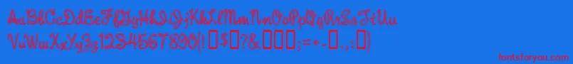 RopeMf Font – Red Fonts on Blue Background