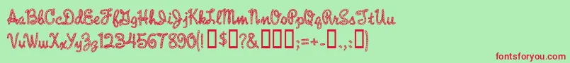 RopeMf-Schriftart – Rote Schriften auf grünem Hintergrund