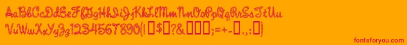 RopeMf Font – Red Fonts on Orange Background