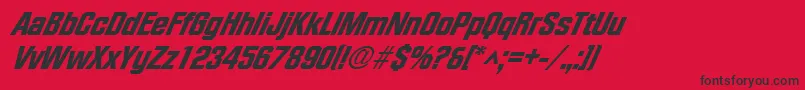 FacetheavyXxitalicRegular Font – Black Fonts on Red Background