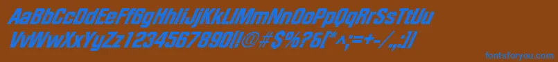 FacetheavyXxitalicRegular Font – Blue Fonts on Brown Background