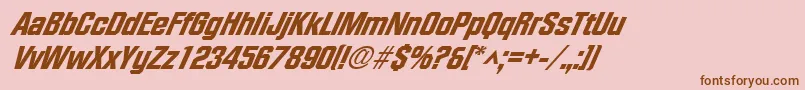 Шрифт FacetheavyXxitalicRegular – коричневые шрифты на розовом фоне
