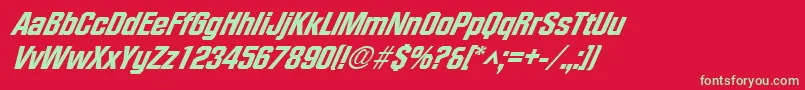 FacetheavyXxitalicRegular Font – Green Fonts on Red Background
