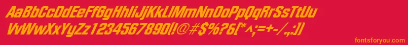 FacetheavyXxitalicRegular Font – Orange Fonts on Red Background