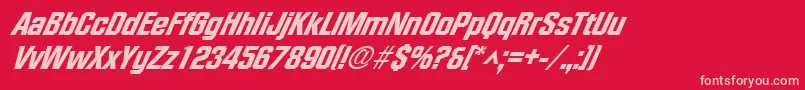 FacetheavyXxitalicRegular Font – Pink Fonts on Red Background