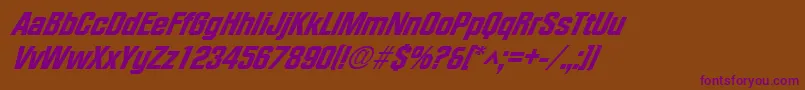 FacetheavyXxitalicRegular Font – Purple Fonts on Brown Background