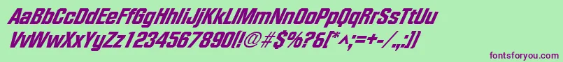 FacetheavyXxitalicRegular Font – Purple Fonts on Green Background