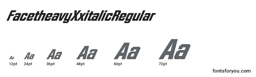 Größen der Schriftart FacetheavyXxitalicRegular