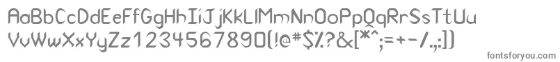 Indio-fontti – harmaat kirjasimet valkoisella taustalla