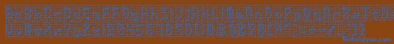 PindownBrk Font – Blue Fonts on Brown Background