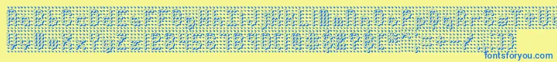 PindownBrk Font – Blue Fonts on Yellow Background