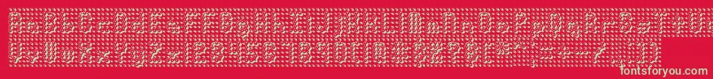 Fonte PindownBrk – fontes verdes em um fundo vermelho