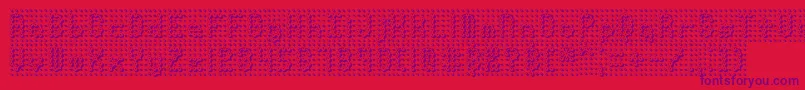 PindownBrk-Schriftart – Violette Schriften auf rotem Hintergrund