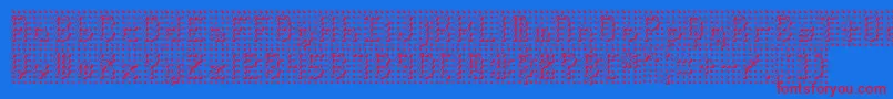 PindownBrk Font – Red Fonts on Blue Background