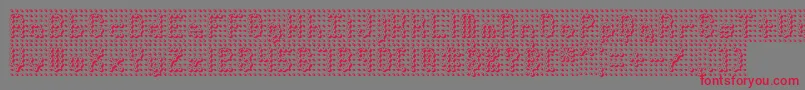 フォントPindownBrk – 赤い文字の灰色の背景