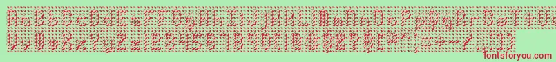 Шрифт PindownBrk – красные шрифты на зелёном фоне