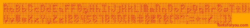 フォントPindownBrk – オレンジの背景に赤い文字