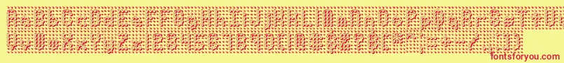 fuente PindownBrk – Fuentes Rojas Sobre Fondo Amarillo