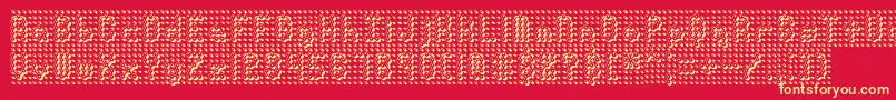 Fonte PindownBrk – fontes amarelas em um fundo vermelho