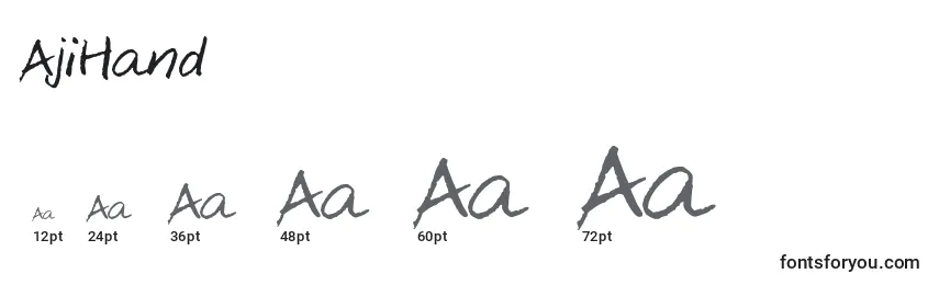 Размеры шрифта AjiHand