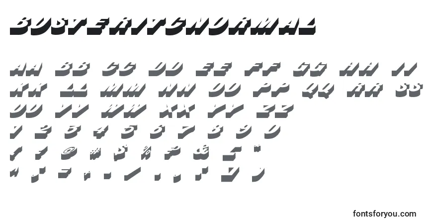 Schriftart BusteritcNormal – Alphabet, Zahlen, spezielle Symbole