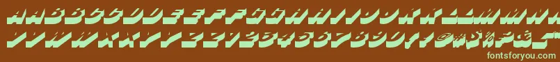 フォントBusteritcNormal – 緑色の文字が茶色の背景にあります。