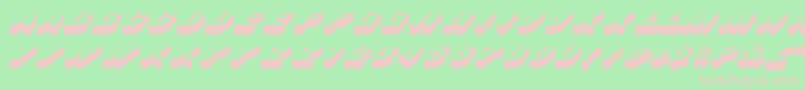 BusteritcNormal-fontti – vaaleanpunaiset fontit vihreällä taustalla