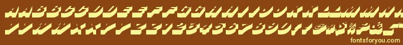BusteritcNormal-fontti – keltaiset fontit ruskealla taustalla