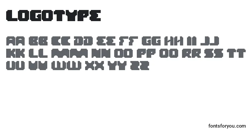 Schriftart Logotype – Alphabet, Zahlen, spezielle Symbole
