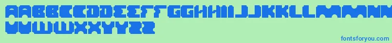 フォントLogotype – 青い文字は緑の背景です。