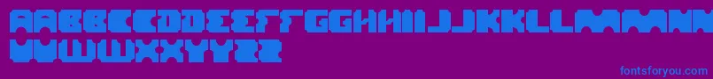 Logotype-Schriftart – Blaue Schriften auf violettem Hintergrund