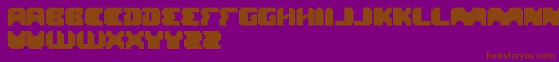Logotype-fontti – ruskeat fontit violetilla taustalla